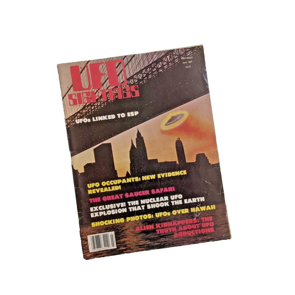 Vintage UFO Sightings Magazine July 1981 Nuclear Explosion ESP Abductions Aliens